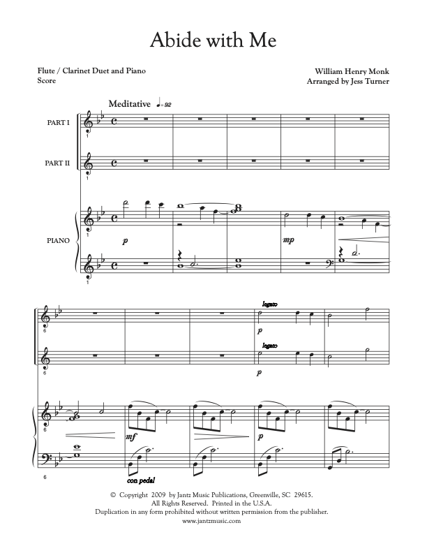 Abide with Me - Flute/Clarinet Duet