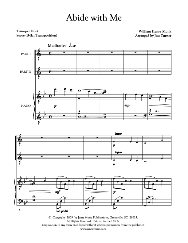 Abide with Me - Trumpet Duet