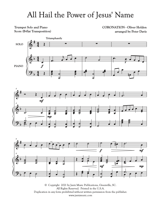 All Hail the Power of Jesus' Name - Trumpet Solo