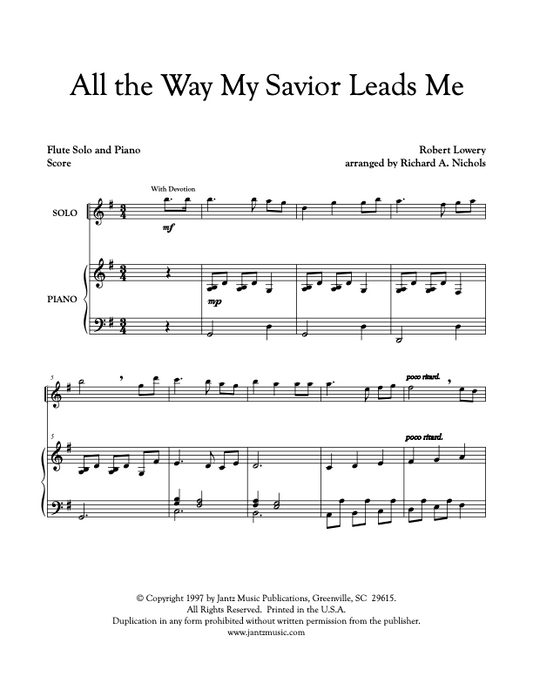 All the Way My Savior Leads Me - Flute Solo