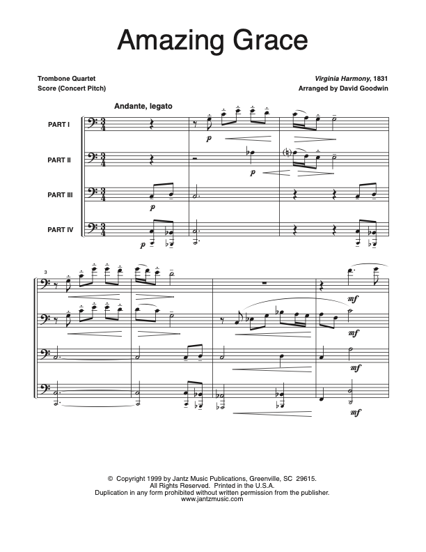 Amazing Grace - Trombone Quartet