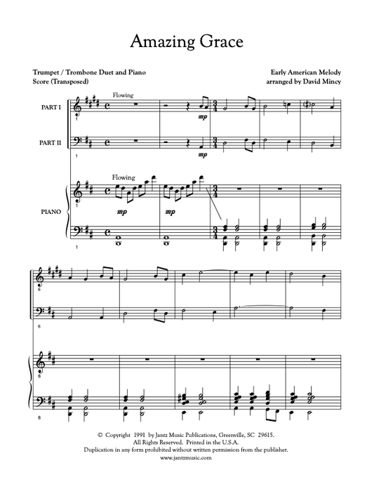 Amazing Grace - Trumpet/Trombone Duet