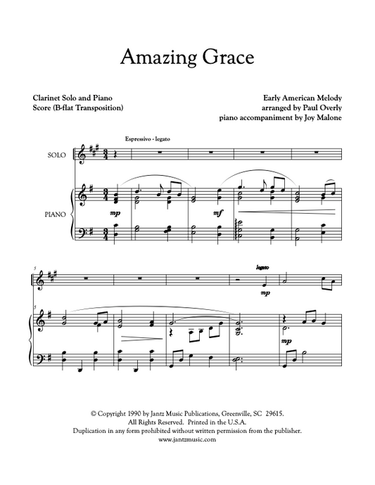 Amazing Grace - Clarinet Solo