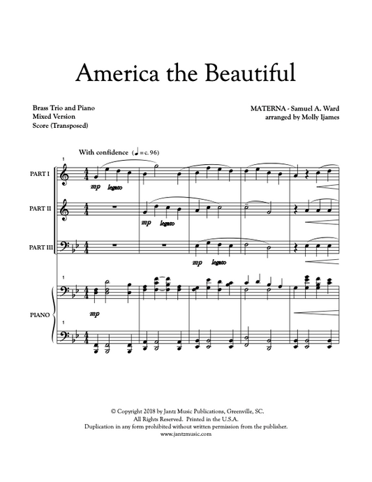 America the Beautiful - Mixed Brass Trio