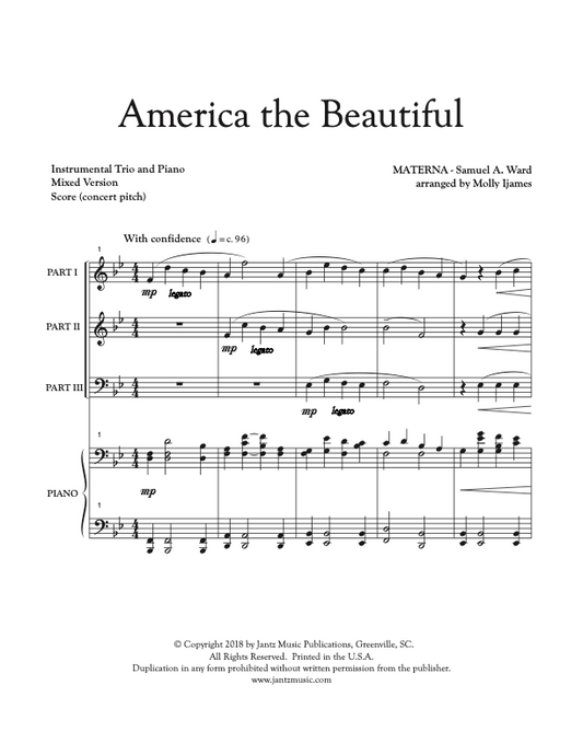 America the Beautiful - Combined Set of Mixed Brass & Mixed Woodwind Trios