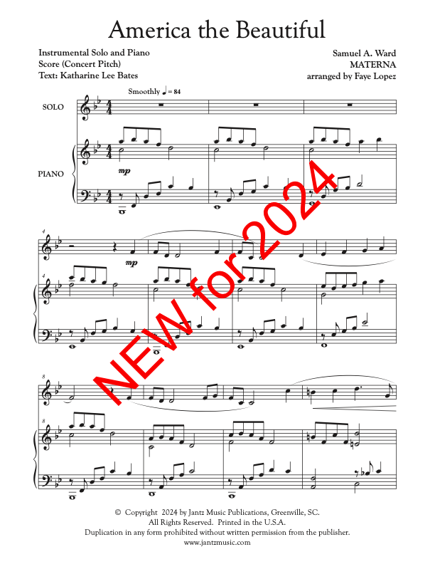 America the Beautiful - Combined Set of All Solo Instrument Options