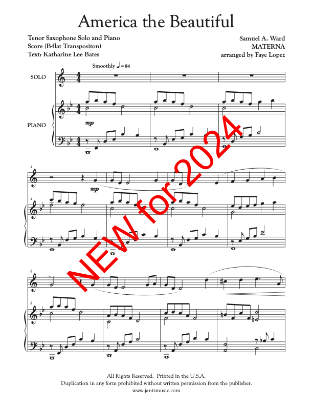 America the Beautiful - Tenor Saxophone Solo