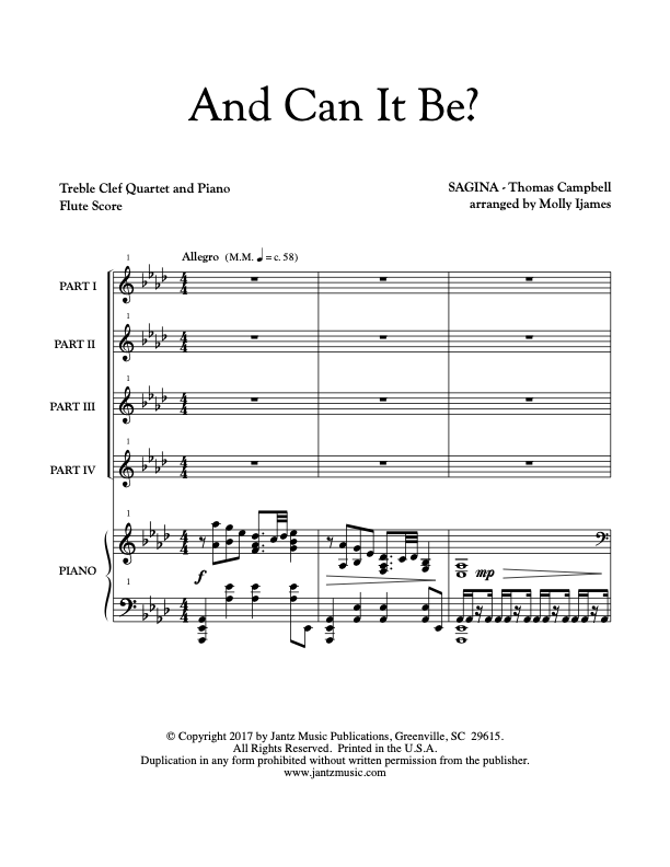 And Can It Be? - Flute Quartet
