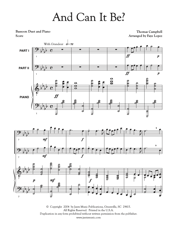 And Can It Be? - Bassoon Duet