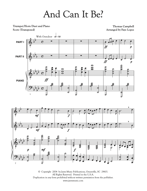 And Can It Be? - Trumpet/Horn Duet