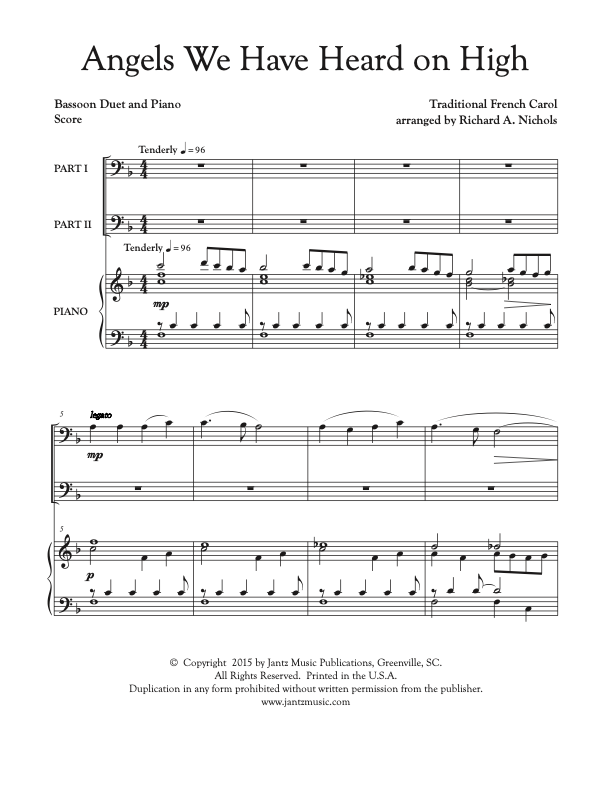 Angels We Have Heard on High - Bassoon Duet