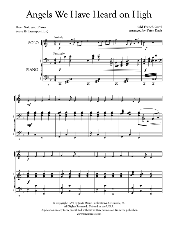 Angels We Have Heard on High - Horn Solo