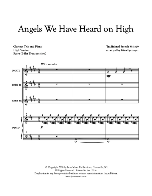Angels We Have Heard on High - Clarinet Trio