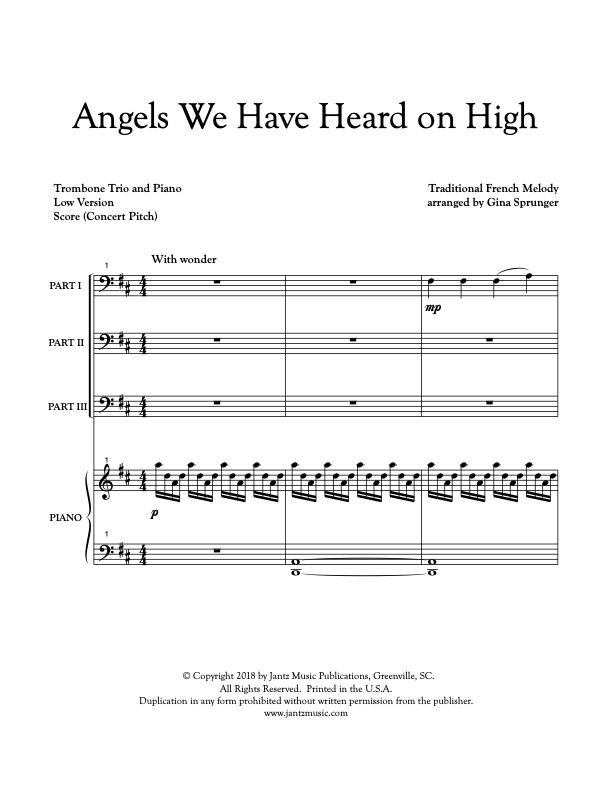 Angels We Have Heard on High - Trombone Trio