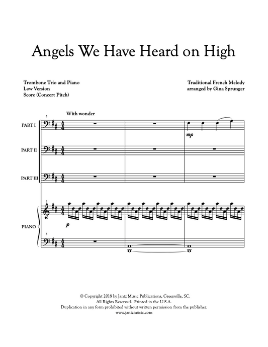 Angels We Have Heard on High - Trombone Trio