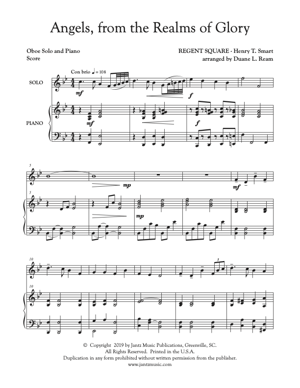 Angels, from the Realms of Glory - Oboe Solo
