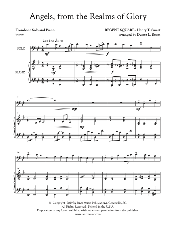 Angels, from the Realms of Glory - Trombone Solo