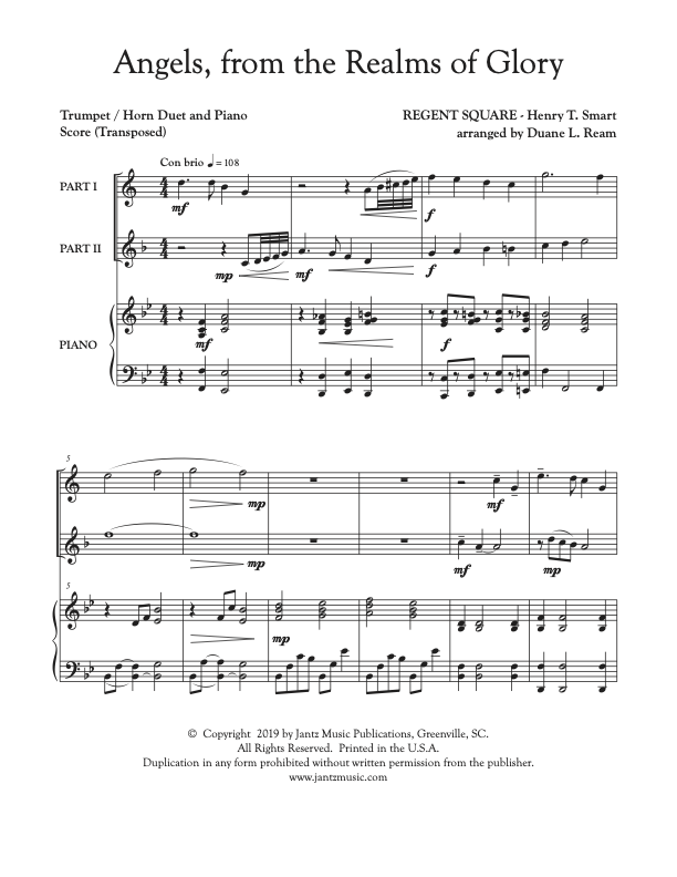 Angels, from the Realms of Glory - Trumpet/Horn Duet