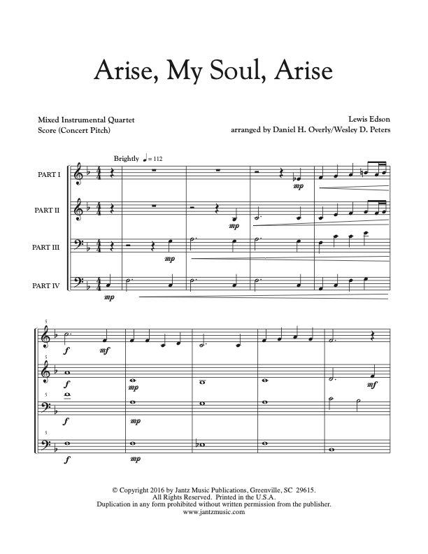 Arise, My Soul, Arise - Combined Set of Both Mixed Quartet Versions