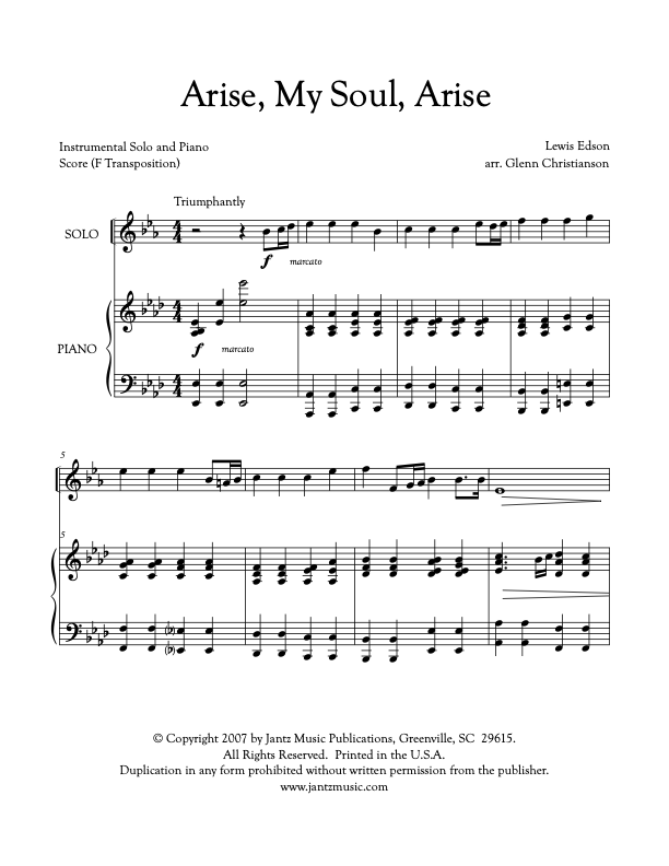 Arise, My Soul, Arise - Horn Solo