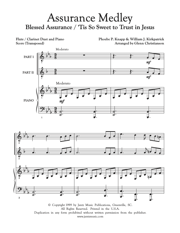 Assurance Medley - Flute/Clarinet Duet