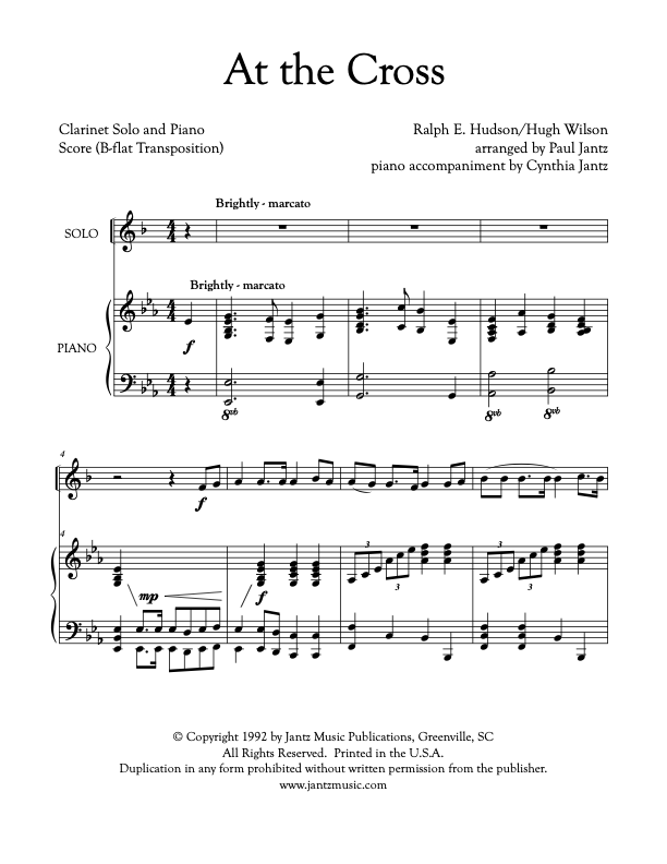 At the Cross - Clarinet Solo