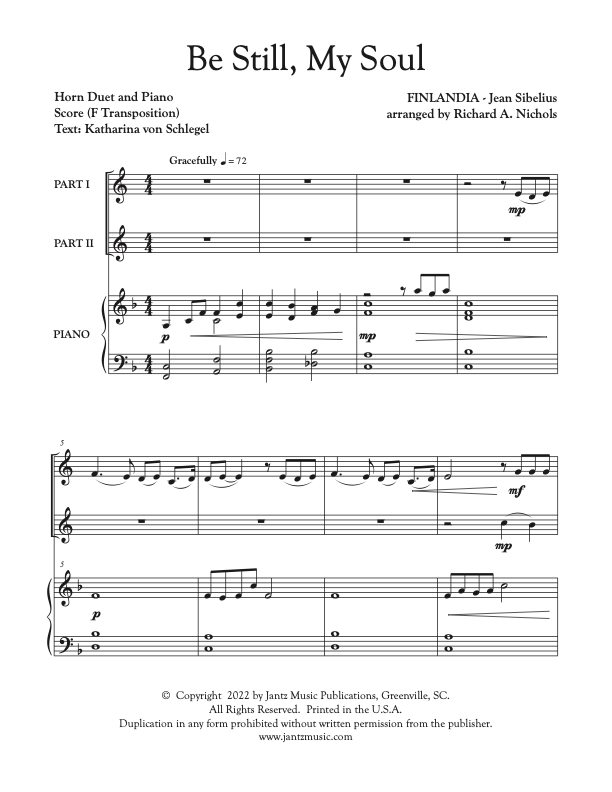 Be Still, My Soul - Horn Duet