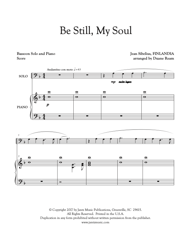 Be Still, My Soul - Bassoon Solo