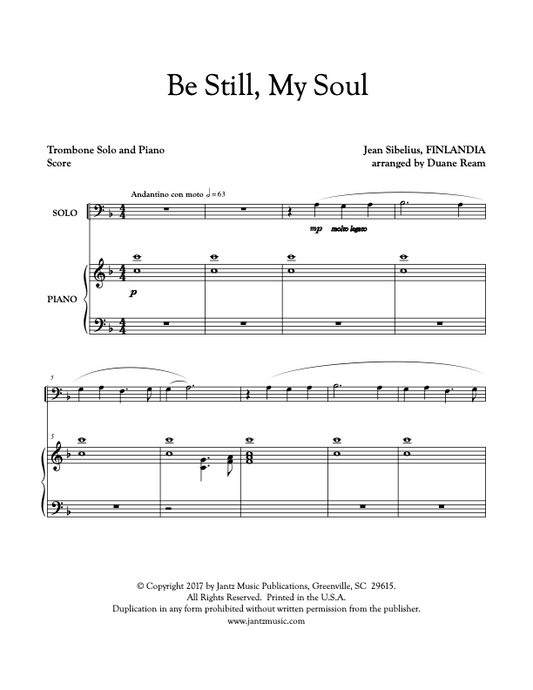 Be Still, My Soul - Trombone Solo