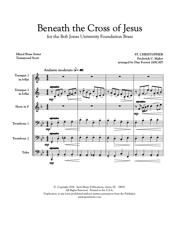 Beneath the Cross of Jesus - Mixed Brass Sextet