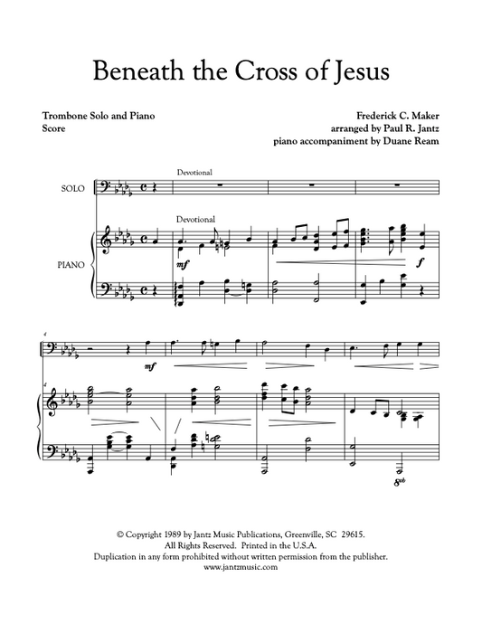 Beneath the Cross of Jesus - Trombone Solo