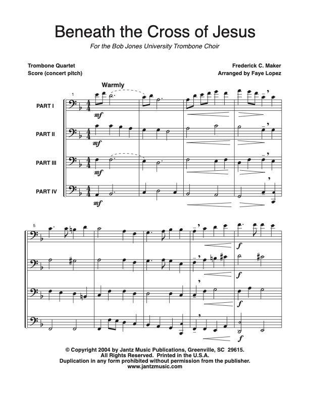 Beneath the Cross of Jesus - Trombone Quartet