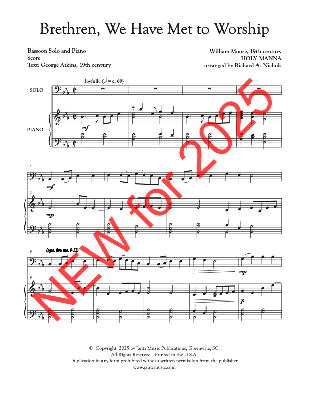 Brethren, We Have Met to Worship - Bassoon Solo