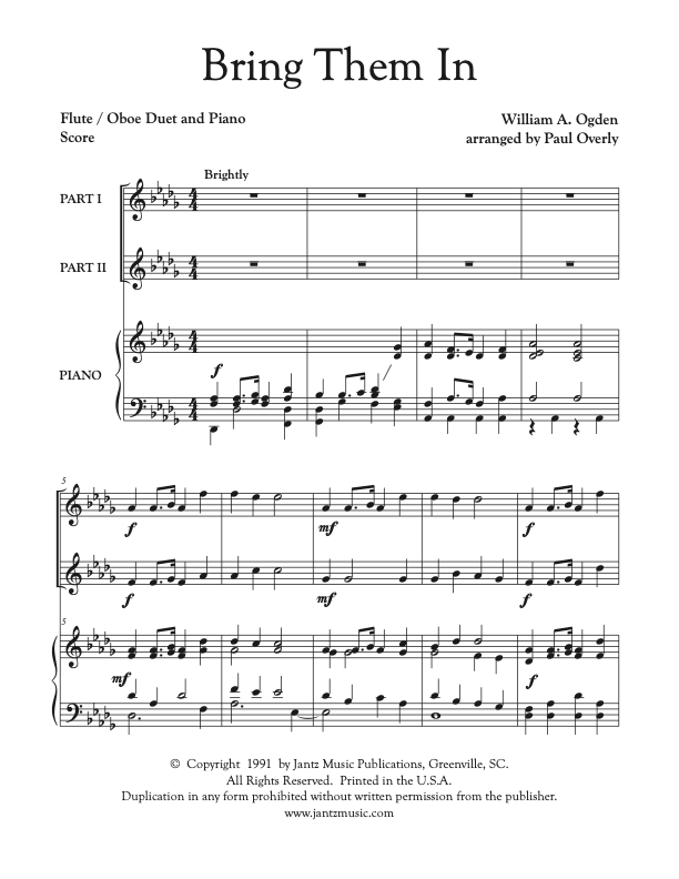 Bring Them In - Flute/Oboe Duet