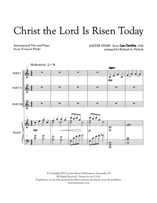 Christ the Lord Is Risen Today - Combined Set of Flute/Clarinet/Alto Saxophone Trios