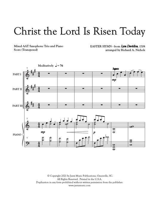 Christ the Lord Is Risen Today - AAT Saxophone Trio