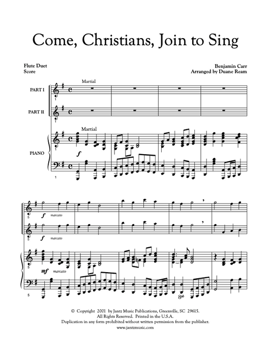 Come, Christians, Join to Sing - Flute Duet