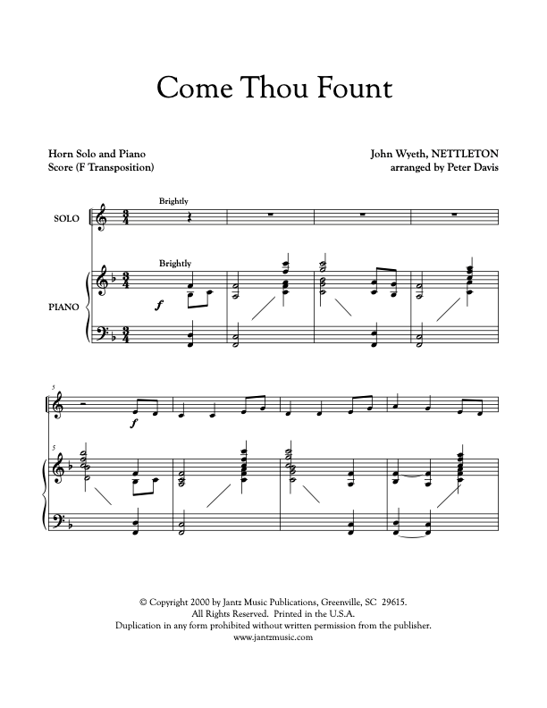 Come Thou Fount - Horn Solo