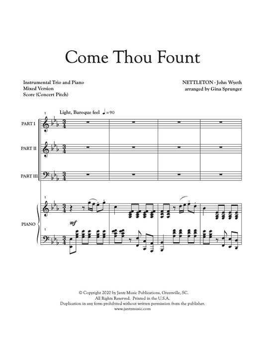Come Thou Fount - Combined Set of Mixed Brass & Mixed Woodwind Trios
