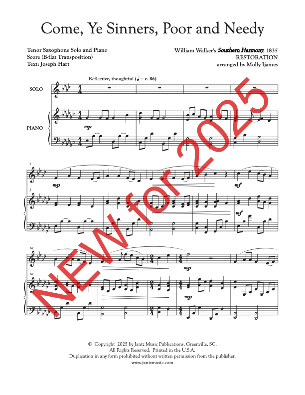 Come, Ye Sinners, Poor and Needy - Tenor Saxophone Solo