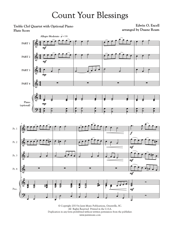 Count your Blessings - Flute Quartet