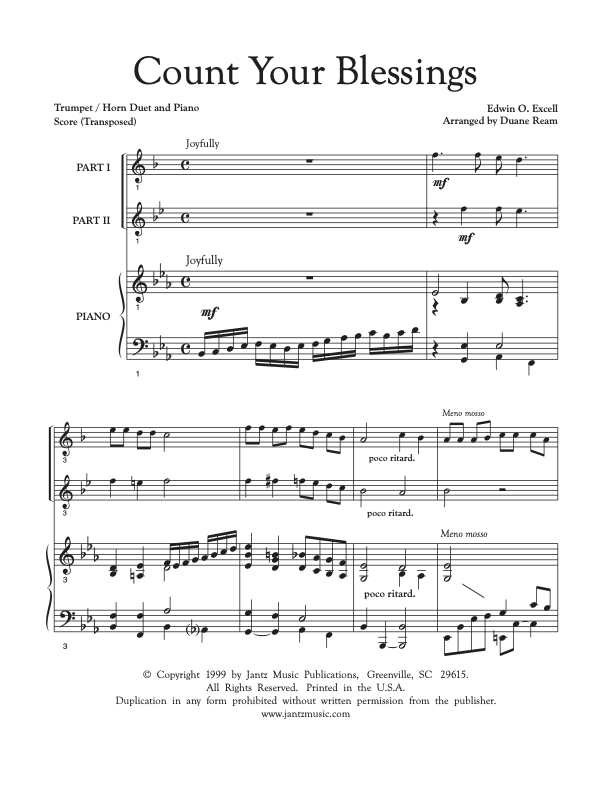Count Your Blessings - Trumpet/Horn Duet