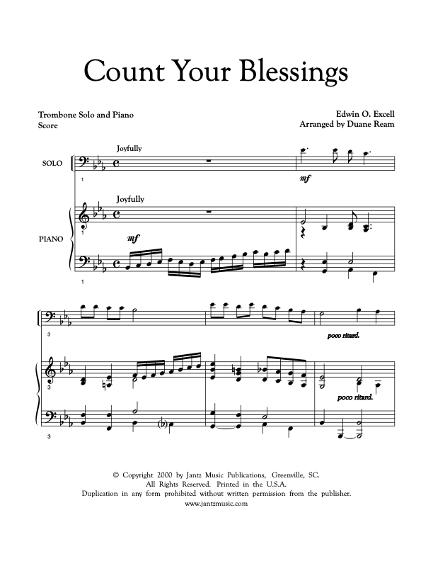 Count Your Blessings - Trombone Solo