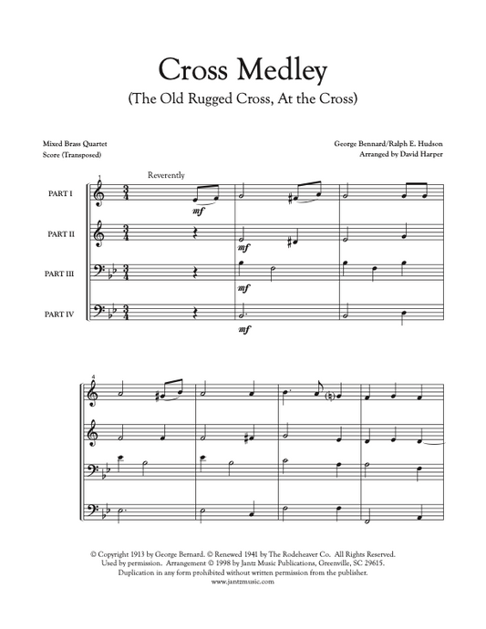 Cross Medley - Mixed Brass Quartet
