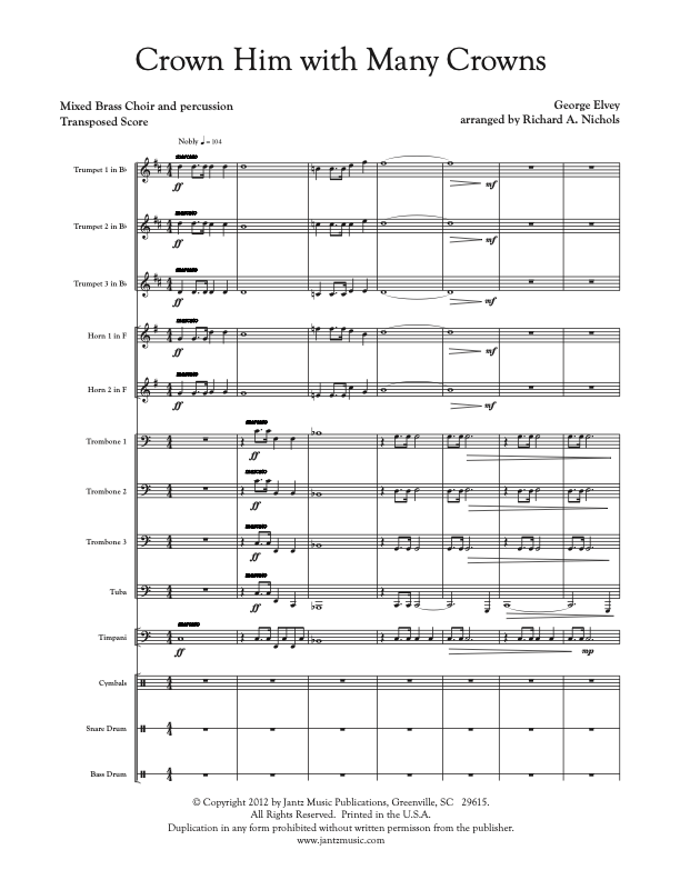 Crown Him with Many Crowns - Mixed Brass Choir (323.01p)