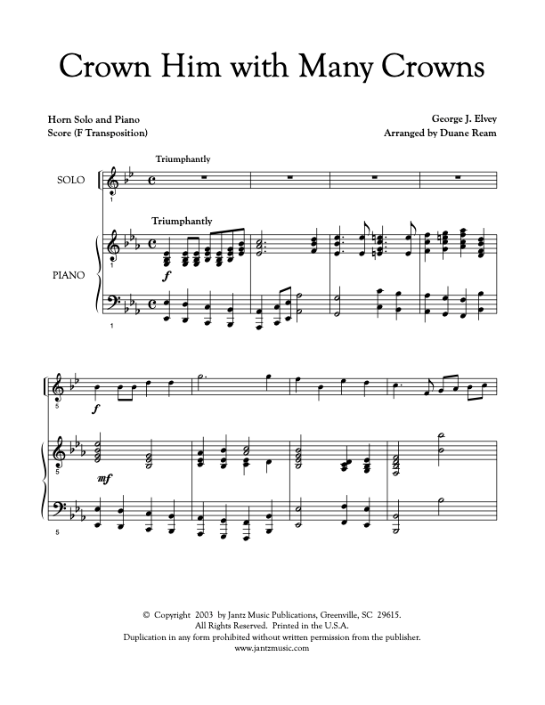 Crown Him with Many Crowns - Horn Solo