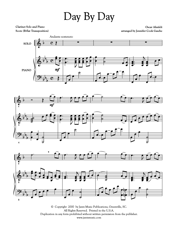 Day by Day - Clarinet Solo