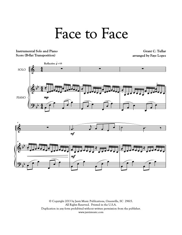 Face to Face - Trumpet Solo – Jantz Music Publications