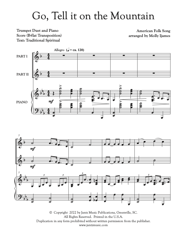 Go, Tell It on the Mountain - Trumpet Duet