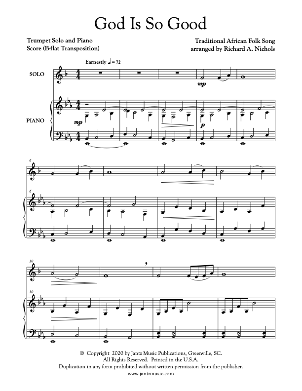 God Is So Good - Trumpet Solo